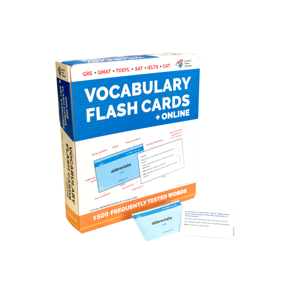 1500 VOCABULARY FLASH CARDS + ONLINE for GRE GMAT SAT CAT – HIGH 1500 VOCABULARY FLASH CARDS + ONLINE for GRE GMAT SAT CAT – HIGH